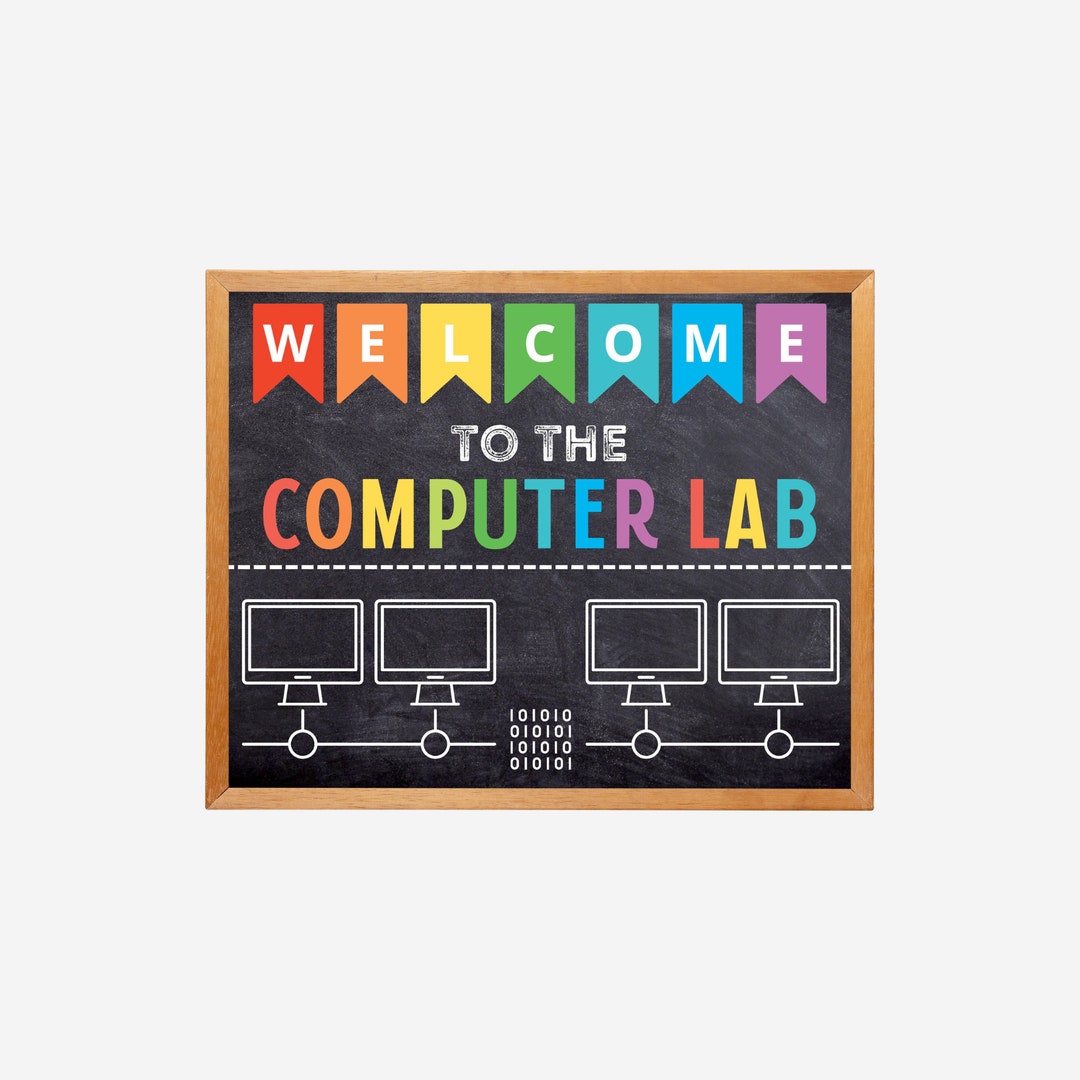 Computer Lab School Sign, Classroom Decor, Teacher Door Sign, Computers ...