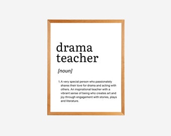 Póster de profesor de teatro, impresión de definición de profesor de teatro, regalo para profesor de teatro, decoración para profesor de teatro, impresión de estudio de teatro, estudios de teatro