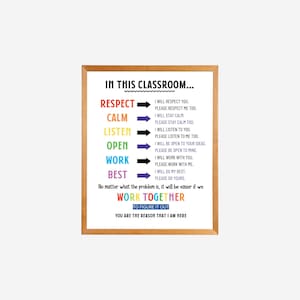 Classroom Decor, Expectations Rules, Respect Teen Class Decor High School, Teacher Printable, Poster Behavior, Classroom Management, Instant