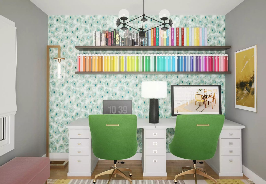 Zoom Background Digital Green Screen Home Office Backdrop Etsy