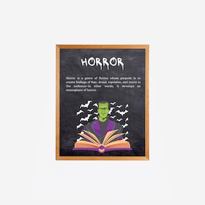 Genre Print, Educational Classroom Poster, English High School Literary, Middle School Classroom, ELA, Horror Writing