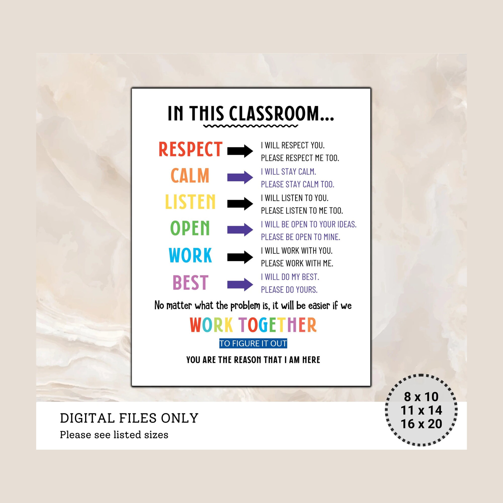 Classroom Decor, Expectations Rules, Respect Teen Class Decor High ...