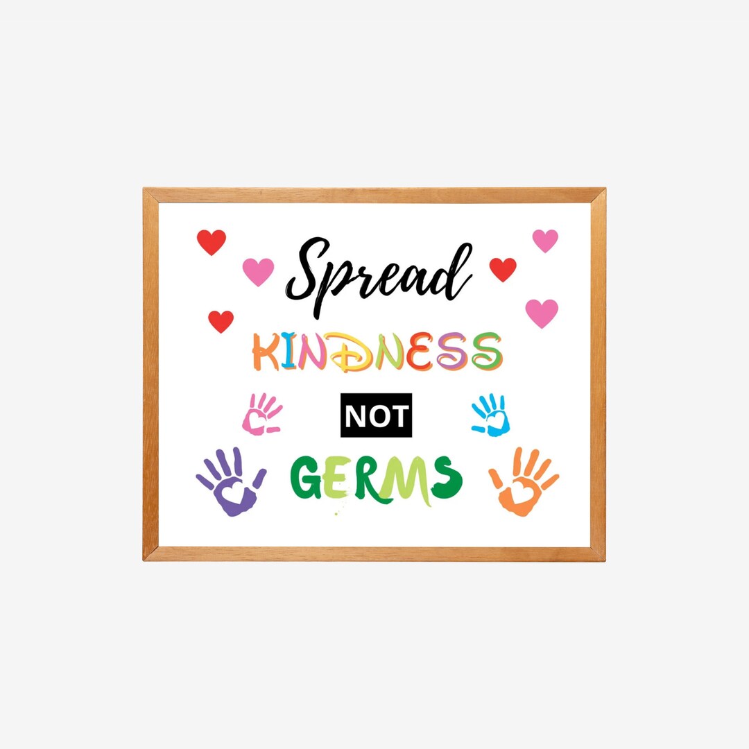 Spread Kindness Not Germs, Health Clinic Poster, School Nurse Office