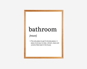 Bathroom Definition Print, Funny Bathroom Wall Art, Guest Bathroom Wall Decor, Toilet Poster, Potty Humor, Restroom Sign, Funny Washroom Art