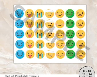 Cara Feliz Imprimible, Emoji Clipart, Emoji Pack, Cara Feliz, Cara de Emoción PDF, Cara Riendo jpeg, Emoji Triste, Emoji Enfermo, Imágenes Prediseñadas de Cara Feliz