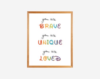 Positive Affirmations for Kids, Happy prints and poster, Motivational Poster, Positive Classroom Decor, Playroom, Homeschool, Nursery prints