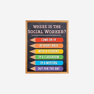 Where is the Social Worker Door Sign, Classroom Door Sign, Custom Teacher Gifts, Teacher Door Hanger, Classroom Management, Social Worker
