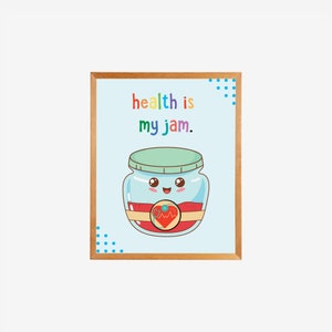 Health is My Jam Wall Art, Nurse Office Clinic Decor, Boho Classroom Wall Art, School Nurse Wall Decor, Boho Nursery, Colorful Nurse Poster