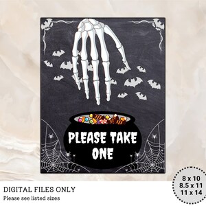 Skeleton Hand Please Take One Candy Sign Creepy Halloween - Etsy