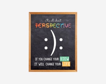 Classroom Decor, High School Classroom Poster, Teen Psychologist, Therapist, All About Perspective Poster, Guidance Counselor Office Decor