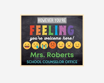 PERSONALIZED School Counselor Door Sign, Child Counselor Therapist Office Decor, Child Psychologist Social Work Back to School Door Hanger