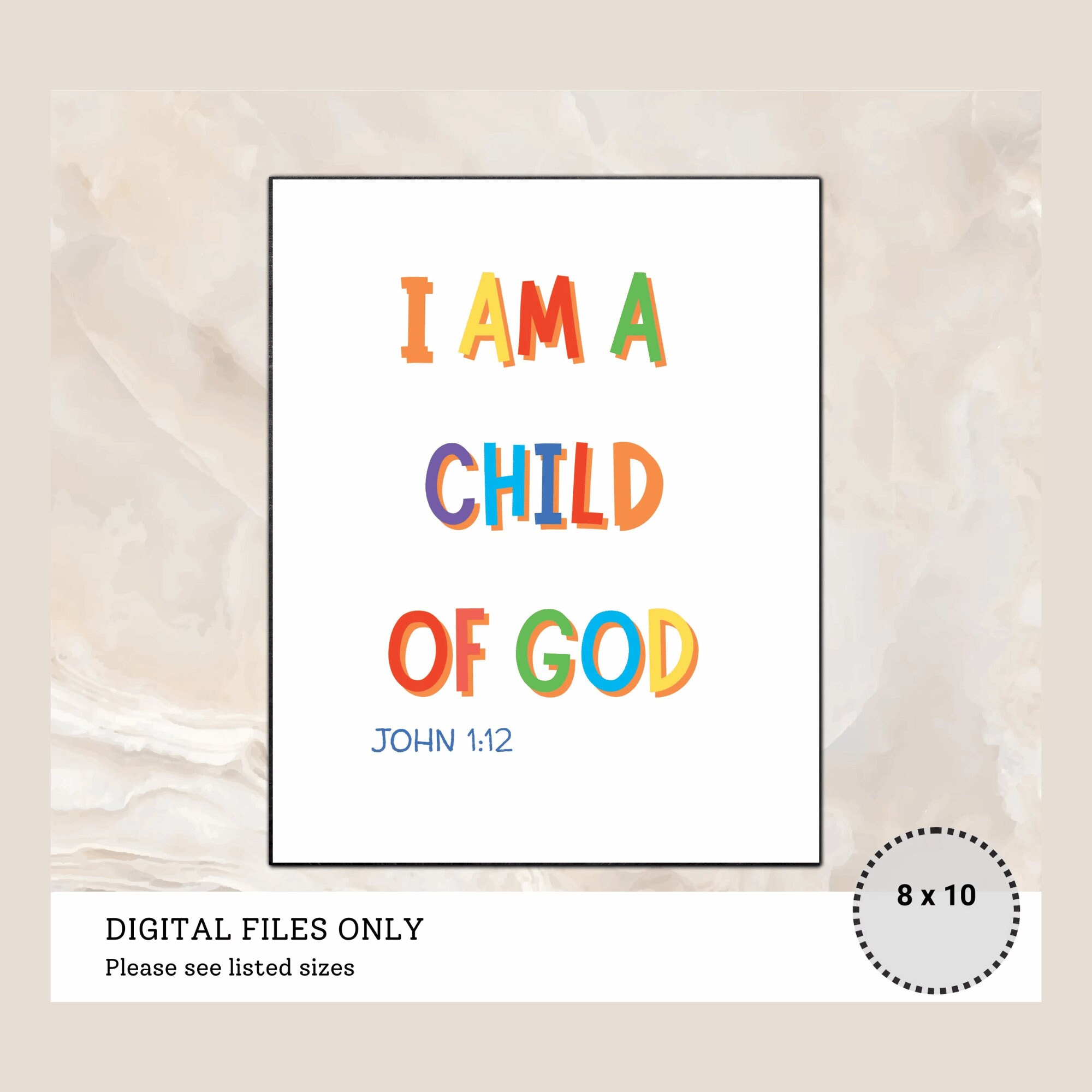Christian Wall Art, Children Room Decor, I Am a Child of God Kids Room