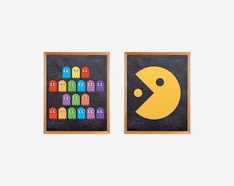 Gaming Wall Art, Set of 2 Gaming Room Decor, Video Game Print Set, Printable Gaming Wall Art, Set Gamer Gift Gaming Room, Digital Download