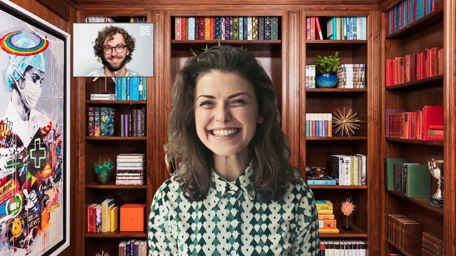 Bookshelf Zoom Virtual Background Nurse Zoom Background Etsy