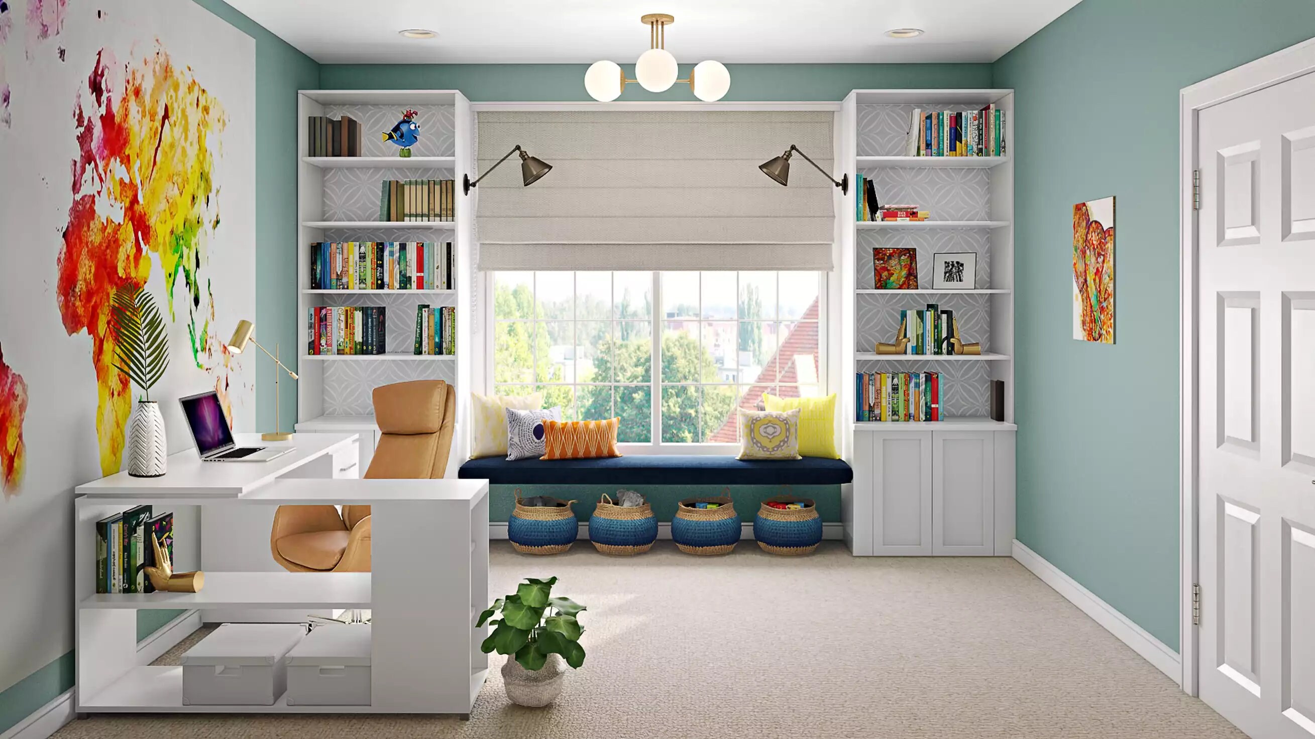 Zoom Background Digital Green Screen Home Office Backdrop Etsy