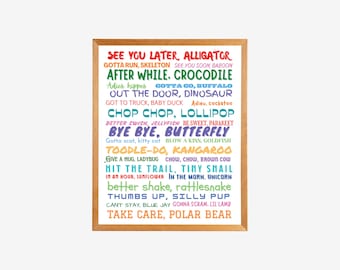Goodbye Sign, See You Later Alligator, After While Crocodile, Classroom, Teacher Decor, Children's Art, Classroom Decor, Teacher Sign Funny