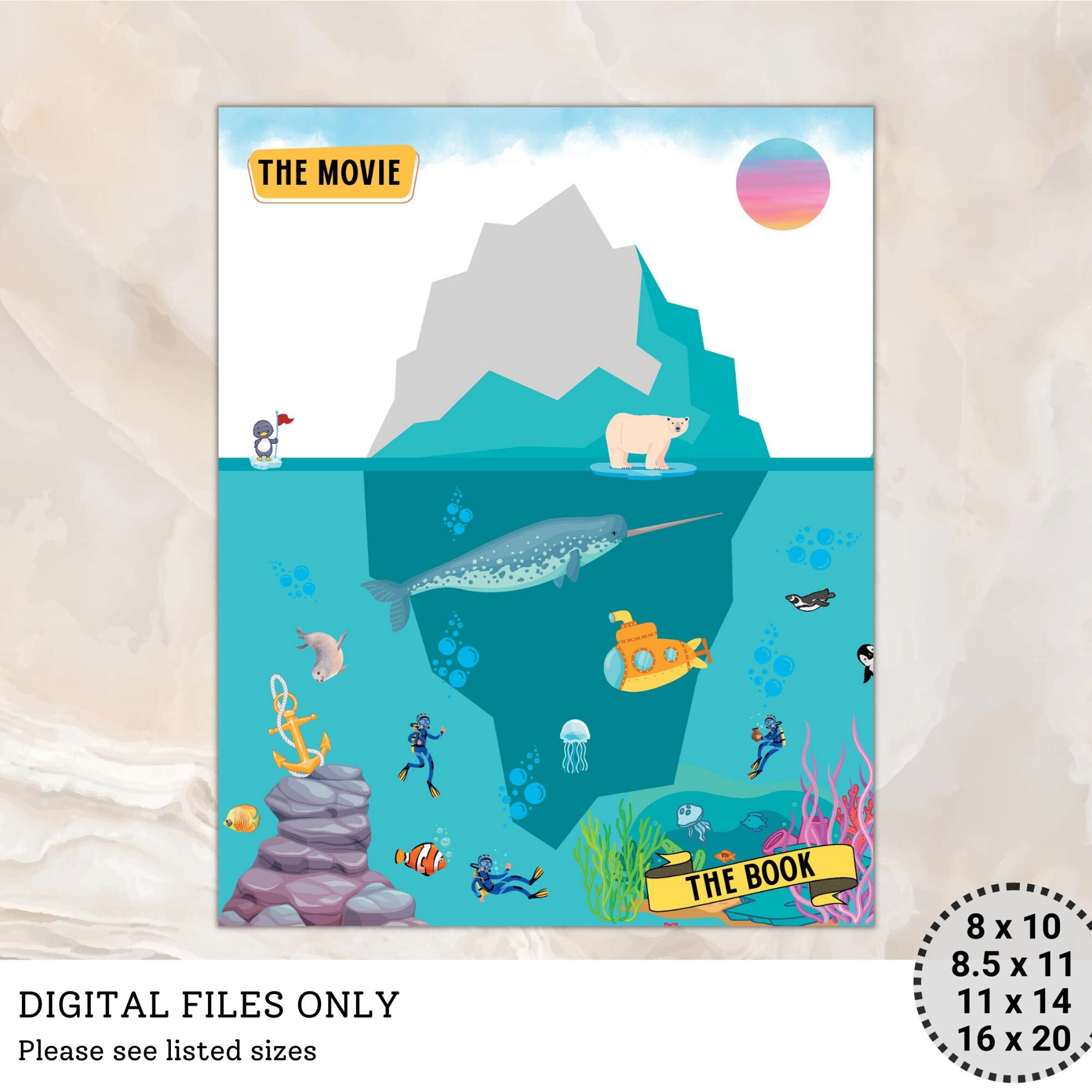 The Book Vs the Movie Poster, Literature Art, Book Movie Poster