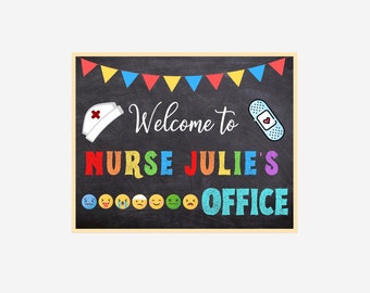 PERSONALIZED School Nurse Door Sign, Pediatric Nurse Door Sign, Back to School, Nurse Door Hanger, Nurse Office Decor, Nurse Art, Nurse Sign