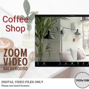Coffee Shop Animated Zoom, looping VIDEO background, Video Zoom Background, Looping Backdrop, Realistic Zoom Background, Work From Home