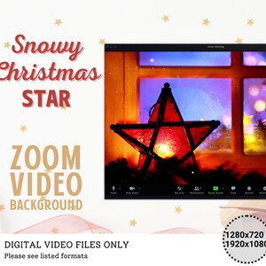 Christmas Star Animated Zoom looping VIDEO background, Zoom Video Background, Video Backdrop, Microsoft Teams, Google Meet, Green Screen