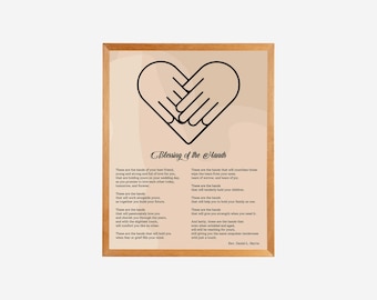 Calligraphy Wedding Vows Sign Poster, Keepsake Wall Art, Marriage Poster, Wedding Decor Sign, Mr And Mrs, Modern Blessing of Hands Download