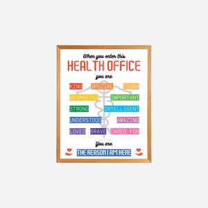 Printable School Health Office Poster, Pediatric Clinic Decor Printable, Health Room When you Enter This Clinic Sign, Custom School Nurse