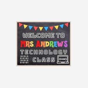 PERSONALIZED Computers Teacher Sign, Classroom Decor, Teacher Door Poster, Computers Class, Classroom Decorations, Classroom Chalkboard