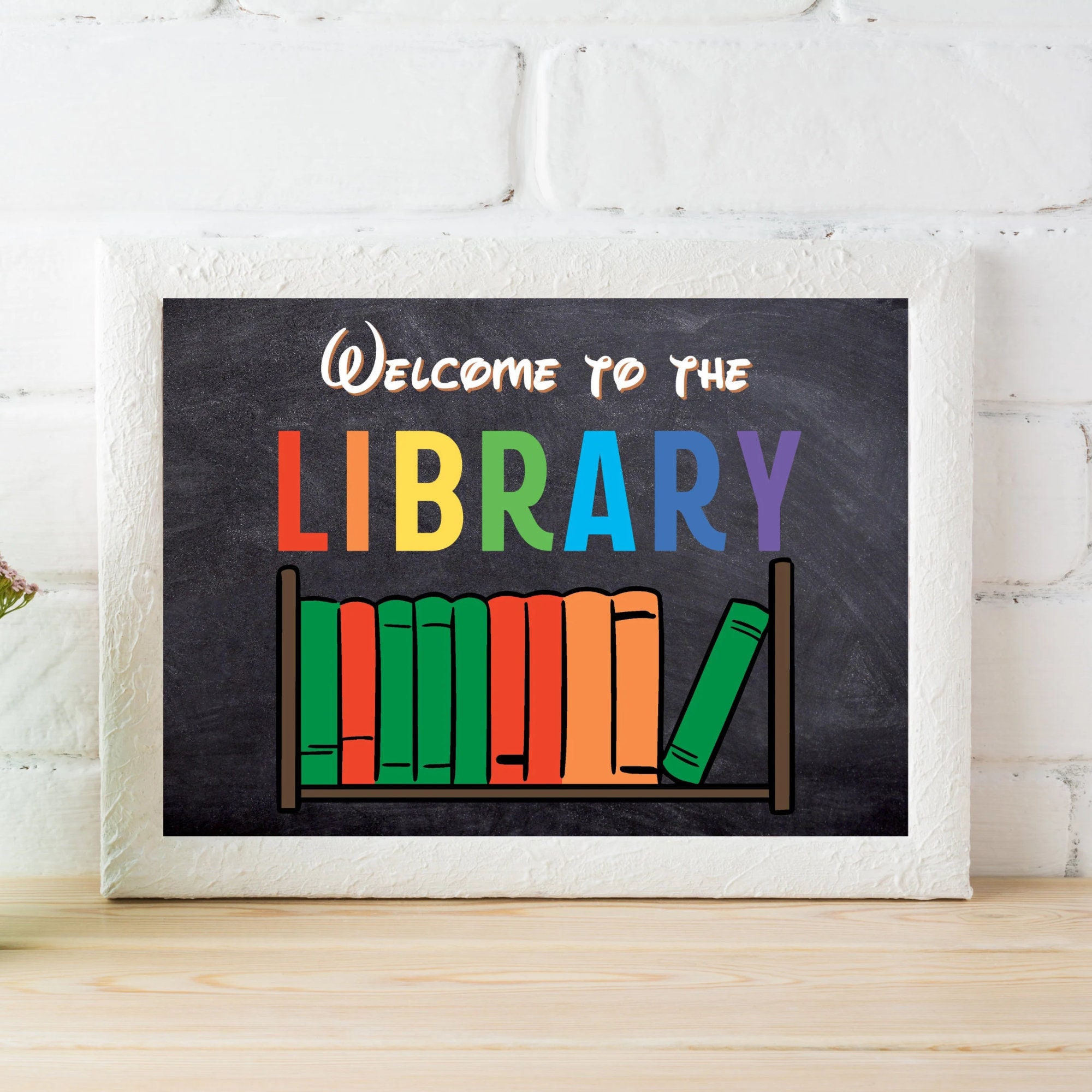 Library Welcome Sign, Books Poster, Gift for Librarian, School Library ...