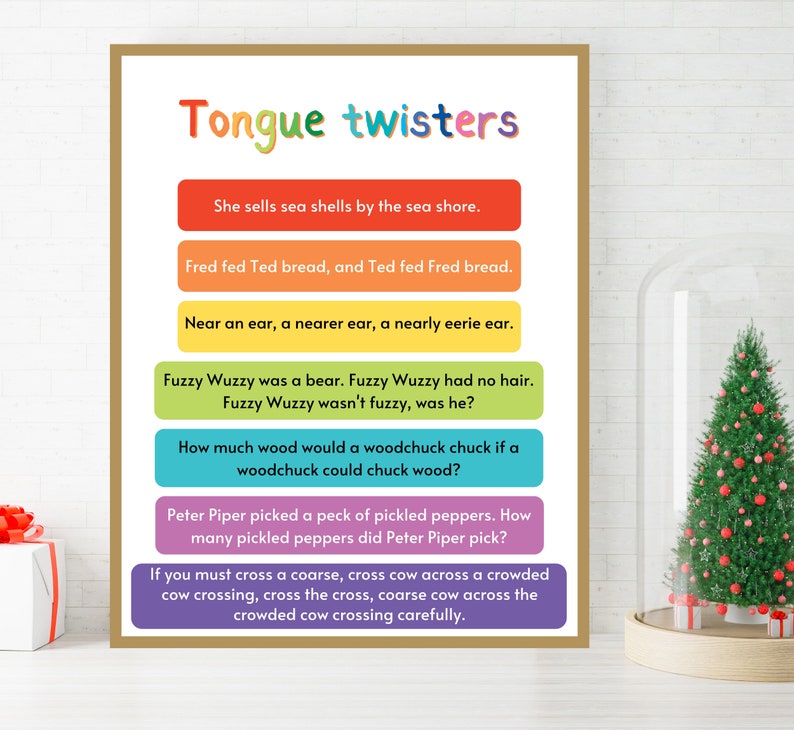 Tongue Twisters Printable Wall Art Fun Modern Classroom Decor - Etsy