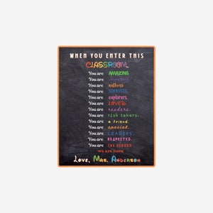 Classroom Decor, Gift for Teacher, Classroom Sign, Personalized Teacher Gift, Teacher Appreciation, Teacher Gift Idea, School Sign, Teacher