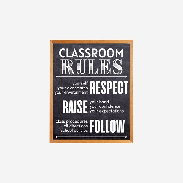 Klassenzimmer-Erwartungen, Dekor-Regeln-Respekt, Teen-Klassen-Dekor, druckbare High-School-Lehrer, Poster-Verhalten, Klassenzimmer-Verwaltung, Lehrer
