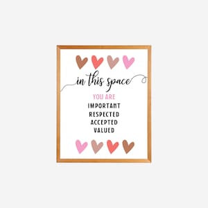 Safe Space Poster, Counselor Safe Space Printable, School Psychologist Office Decor, Counselor Office Decor, Therapist Wall Art, DOWNLOAD