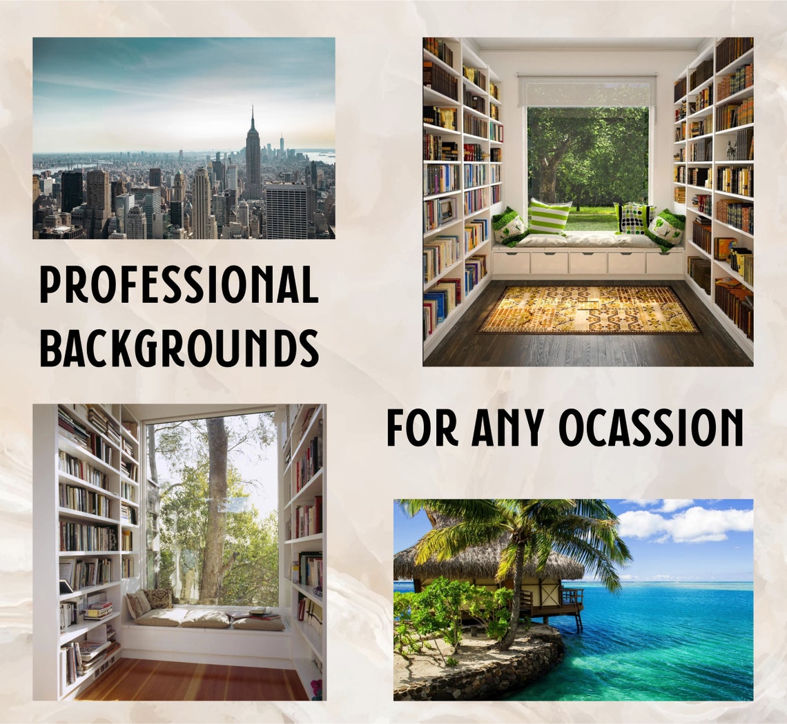 Zoom Background City Skyline From Wide Windows in a Modern - Etsy