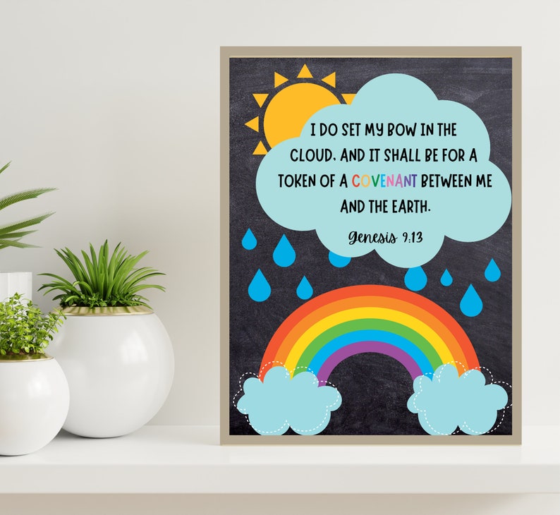 Genesis 9:13 Poster God's Rainbow Bible Verse God's - Etsy