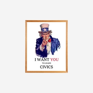 Printable Classroom Poster, Civics Class, History Teacher, Social Studies Class Decor, High School Government Class, Bulletin Board Print