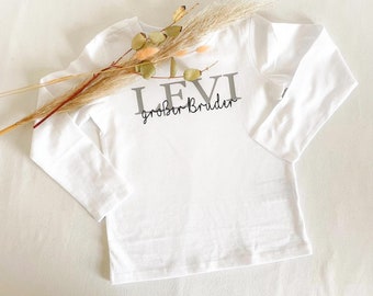 Kindershirt met naam & grote broer