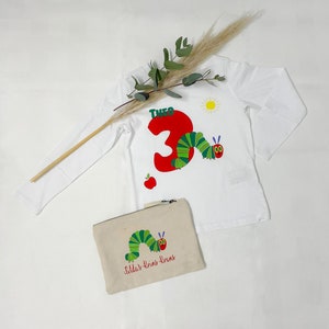 Personalized birthday shirt with name and caterpillar hungry image 3