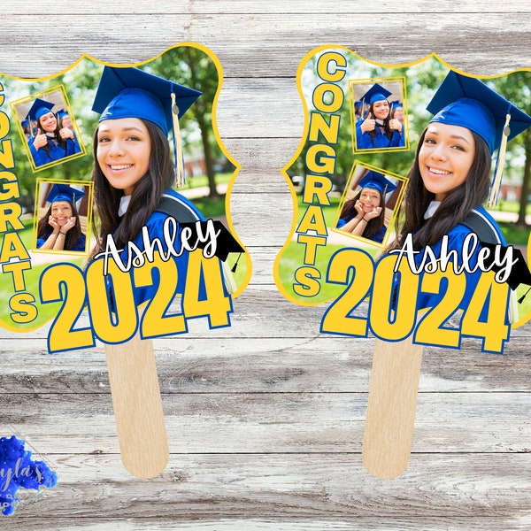 Graduation fans 2024, Graduation Favors, Graduation Fans with Photos, Graduation 2024, Party Favors, Custom Hand-held Graduate Fans