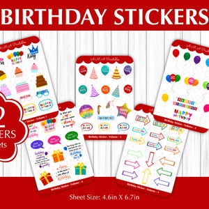 Birthday Planner Stickers: Decorative Journal Stickers
