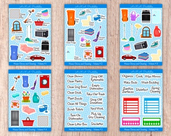 Printable Planner Stickers House Chores Cleaning Laundry - Etsy