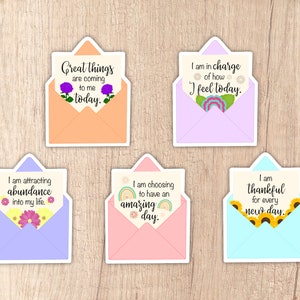 5 Positive Quotes Stickers, Stickers Pack, Cute Stickers, Water Bottles Stickers, Laptop Stickers, Positive Saying, Inspirational Quotes