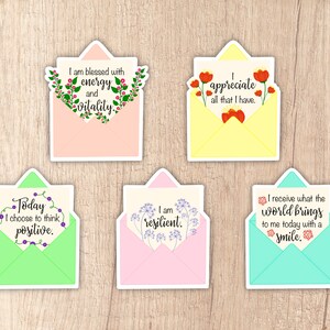 5 Positive Quotes Stickers, Stickers Pack, Cute Stickers, Water Bottles Stickers, Laptop Stickers, Positive Saying, Inspirational Quotes