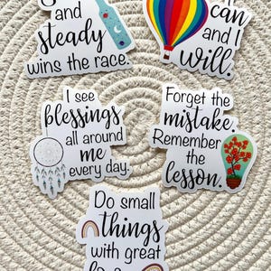 5 Motivational Quotes Stickers, Stickers Pack, Cute Stickers, Water Bottles Stickers, Laptop Stickers, Mental Health, Inspirational Quotes