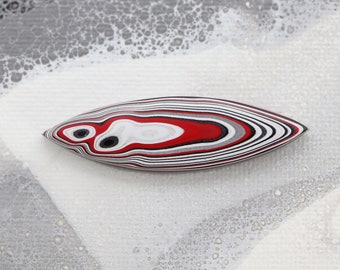 Fordite Cabochon, Oval Narrow Eye Shaped, Jewelry Grade Cured Car Paint, Detroit Agate. For jewelry making, pendant, collector.  F152