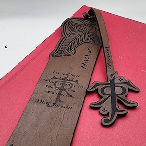 Leather bookmark, fantasy bookmark, Custom bookmark, book lover gift, Custom quote bookmark