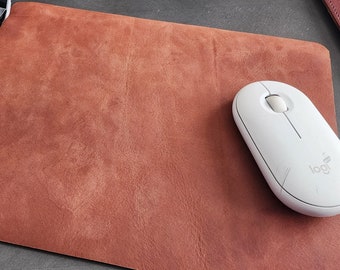 Full grain leather mousepad. 8.5x10 inches- Custom Designed Mousepad