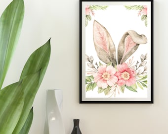 Easter Bunny Ear Flower Print