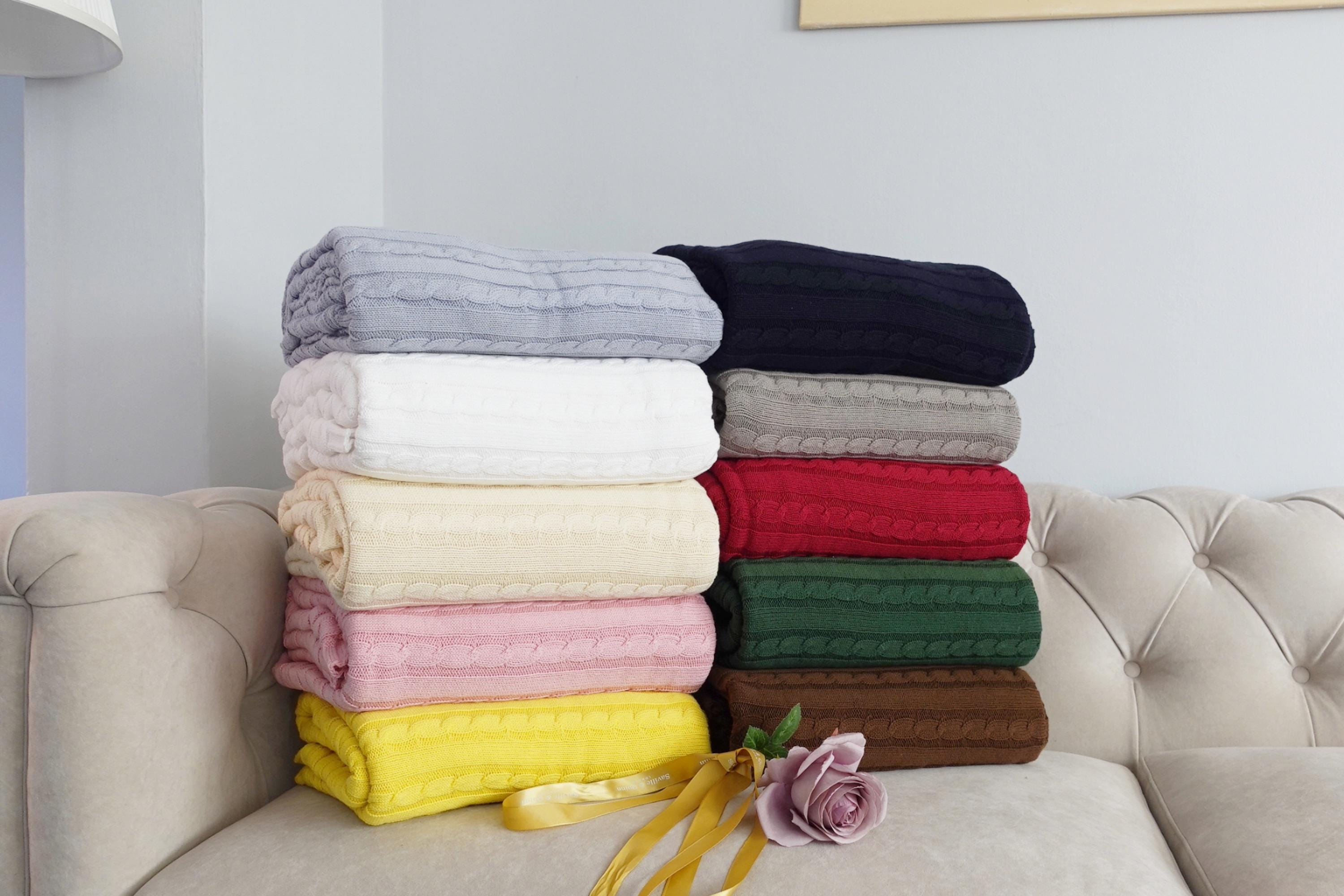 Colorful Cotton Cashmere Blanket Handwoven Cashmere Baby Blanket