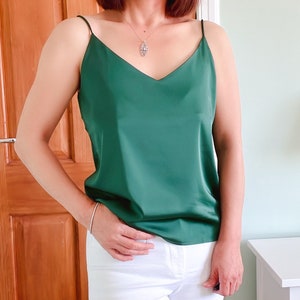 Schlanke Seidenhemd - Minimalistisches Tank Top Frauen, Sommer ärmelloses Oberteil, Geburtstagsgeschenk