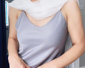 White Mulberry Silk Scarf, Bridal Shawl, Wedding Wrap, Perfect Bridesmaid Gift